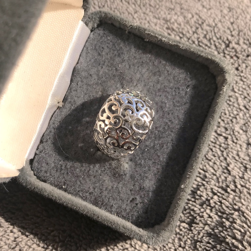 Sterling Silver Filagree Ring in Size 5